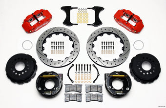 compare product Wilwood Narrow Superlite 4R Rear P-Brk Kit 12.88in Drilled Red Chevy 12 Bolt w/ C-Clips