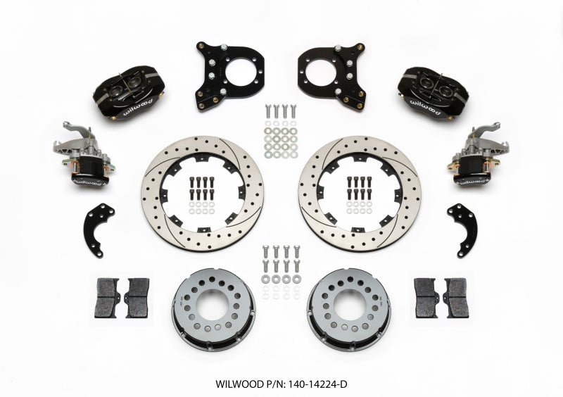 Wilwood Forged Dynalite P/S Rear Kit w/MC4 P - Brake Drilled Chev 12 Bolt w/Clip Eliminator - My Store