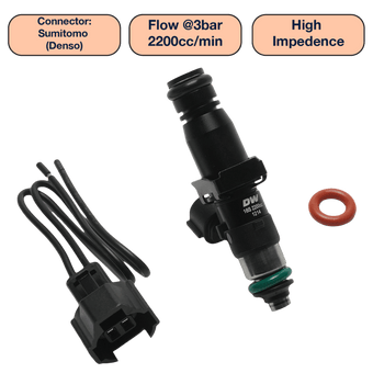 compare product DeatschWerks Universal 2200cc Single Fuel Injector / 60mm Length / 14mm O-Ring Seals