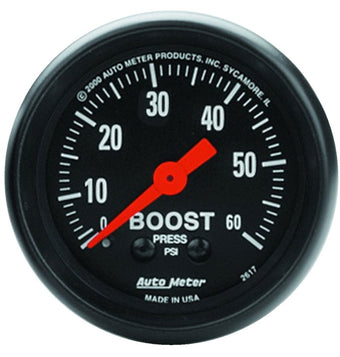 compare product Autometer Z Series 52mm 0-60 PSI Mechanical Boost Gauge