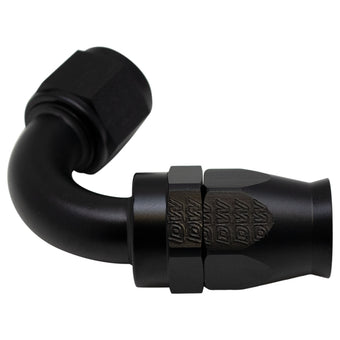 compare product DeatschWerks 10AN Female Flare Swivel 120-Degree Hose End PTFE - Anodized Matte Black