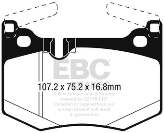 compare product EBC 2016+ Lexus GS-F 5.0L Redstuff Rear Brake Pads