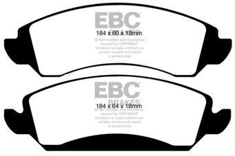 compare product EBC 09-14 Cadillac Escalade 6.0 Hybrid Yellowstuff Front Brake Pads