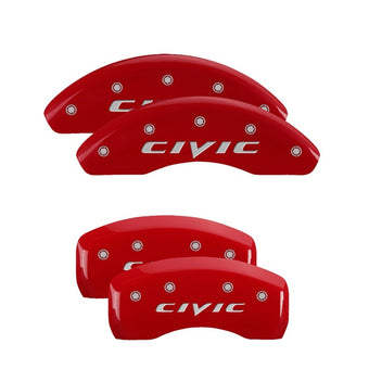 compare product MGP 4 Caliper Covers Engraved Front 2015/Civic Engraved Rear 2015/Civic Red finish silver ch