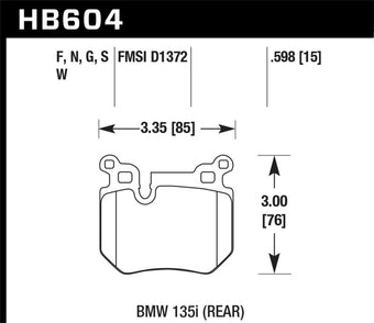 compare product Hawk 08-13 BMW 135i HPS 5.0 Rear Brake Pads
