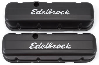 compare product Edelbrock Valve Cover Signature Series Chevrolet 1965 and Later 396-502 V8 Tall Black
