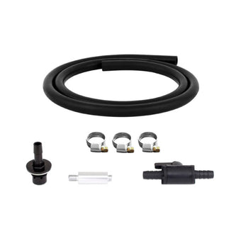 compare product Mishimoto Compact Baffled Oil Catch Can Petcock Drain Kit w/ Metal Drain Fitting