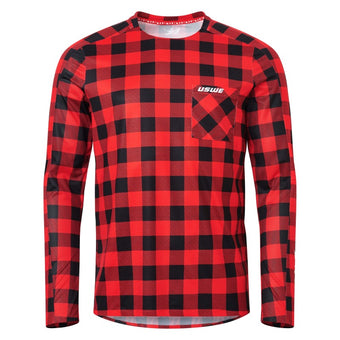 compare product USWE Flannel Long Sleeve Lightweight Off-Road Jersey Flame Red - XL