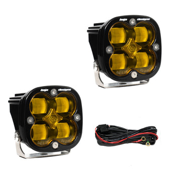 compare product Baja Designs Squadron SAE LED Auxiliary Light Pod Pair - Amber