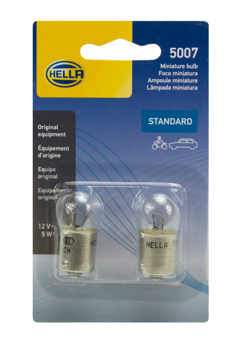 Hella Bulb 5007 12V 5W Ba15S B6 (2) - My Store