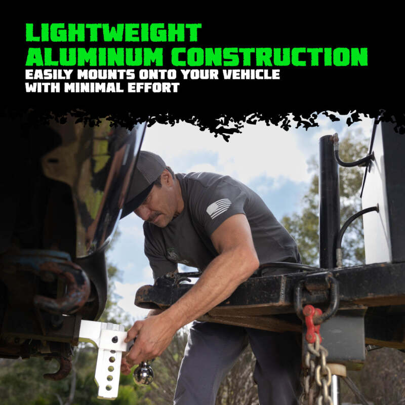 Rhino USA 6In Heavy Duty Drop Hitch - 2In (Silver) - My Store