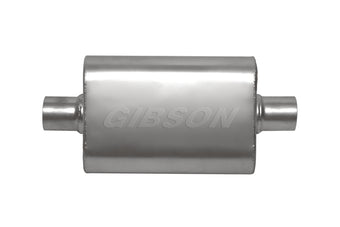 compare product Gibson CFT Superflow Center/Center Oval Muffler - 4x9x18in/3in Inlet/3in Outlet - Stainless
