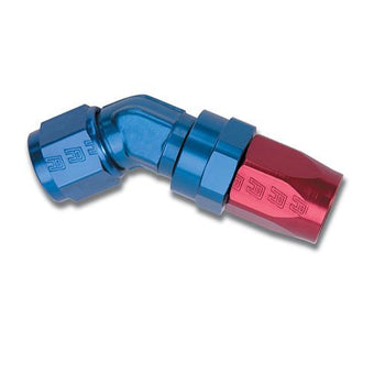 compare product Russell Performance -8 AN Red/Blue 120 Degree Full Flow Swivel Hose End (With 3/4in Radius)