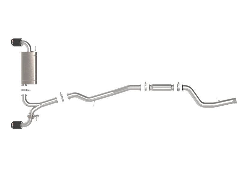 aFe POWER Takeda 2021 Toyota Supra 2.0L (t) 2.5in - 3in 304 SS CB Exhaust w/ Carbon Tips - My Store