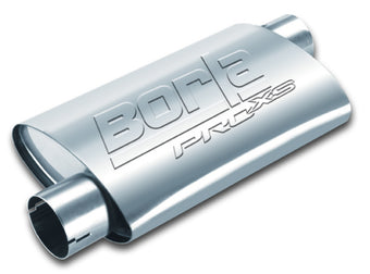 compare product Borla Universal Pro-XS Oval 2in Inlet/Outlet Offset/Offset Notched Muffler