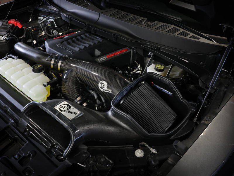 aFe 21 - 24 Ford F150 Raptor Track Series Carbon Fiber Cold Air Intake System w/ Black Pro 5R Filter - My Store