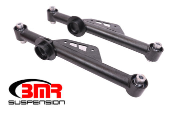 compare product BMR 79-98 Fox Mustang Non-Adj. Lower Control Arms w/ Spherical Bearings - Black Hammertone