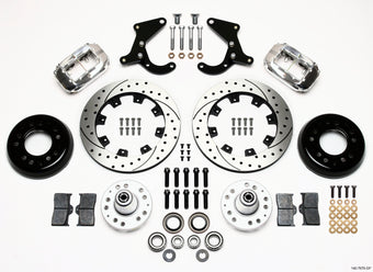 compare product Wilwood Forged Dynalite Front Kit 12.19in Drilled Polished 55-57 Chevy