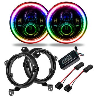 compare product Oracle Jeep Wrangler JL/Gladiator JT 7in. High Powered LED Headlights (Pair) - Dynamic