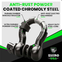 Rhino USA 3/4In D - Ring Shackle Set (2 - Pack) Matte Black - My Store