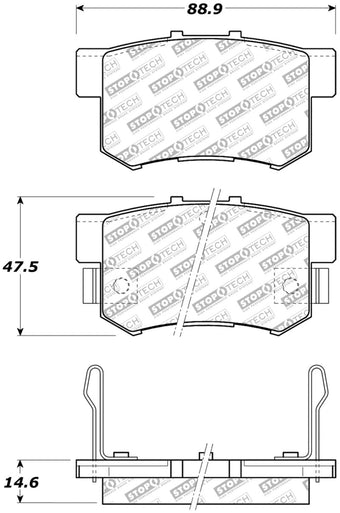 compare product StopTech Street Select Brake Pads - Front/Rear