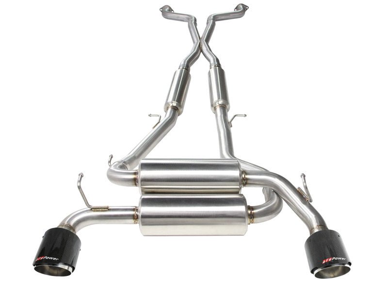 aFe Takeda 2 - 1/2in 304SS Cat - Back Exhaust Infiniti G37 08 - 13/Q60 14 - 15 V6 - 3.7 w/ Carbon Fiber Tips - My Store