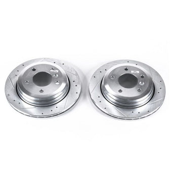compare product Power Stop 01-05 BMW 325xi Rear Evolution Drilled & Slotted Rotors - Pair