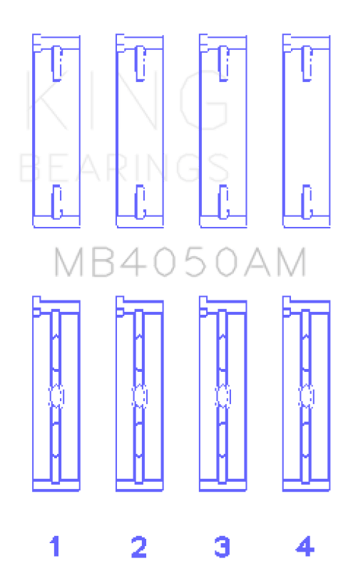 King Engine Bearings Mitsubishi 6G74 (Size +0.25mm) Main Bearing Set - My Store