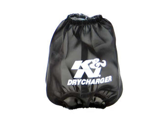 compare product K&N Drycharger Round Tapered Air Filter Wrap - Black 5.125in Base ID x 3.5in Top ID x 6in H
