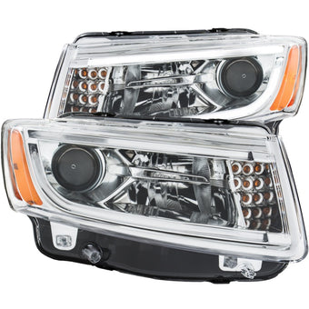 compare product ANZO 2014-2015 Jeep Grand Cherokee Projector Headlights w/ Plank Style Design Chrome