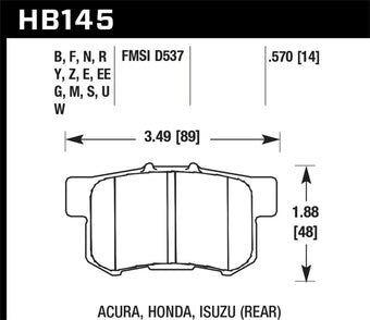 compare product Hawk Honda/Acura/Suzuki ER-1 Endurance Racing Brake Pads (Track Only)