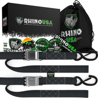 Rhino USA Cambuckle Motorcycle Tiedown Straps 2 - Pack (Black) 1.5In X 8Ft - My Store