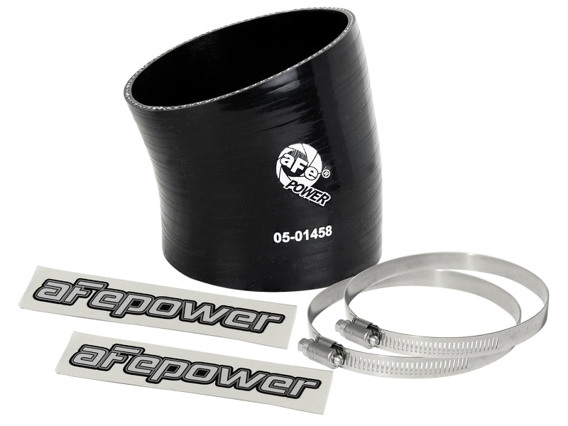 aFe Magnum FORCE Intake Coupling Kit (3 - 1/2IN ID to 3 - 1/4 IN ID x 15 Deg.) Elbow Coupler - Black - My Store