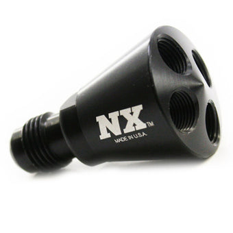 compare product Nitrous Express 4 Port Showerhead Distribution Block w/-6 Male - Black