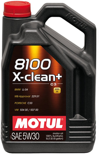 compare product Motul 5L Synthetic Engine Oil 8100 5W30 X-CLEAN Plus