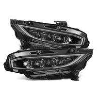 AlphaRex 16 - 21 Honda Civic NOVA - Series LED Proj Headlights Blk w/Activation Light & Seq.Sig / SB DRL - My Store