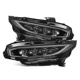 compare product AlphaRex 16-21 Honda Civic NOVA-Series LED Proj Headlights Blk w/Activation Light & Seq.Sig / SB DRL
