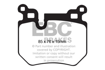 compare product EBC 08-10 BMW 135 3.0 Twin Turbo Redstuff Rear Brake Pads