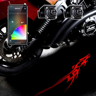 compare product XK Glow Curb FX Bluetooth XKchrome App Waterproof LED Projector Welcome Light Tatoo Style 2pc