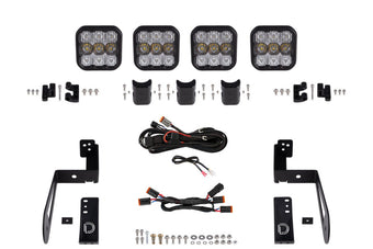 compare product Diode Dynamics Jeep JK SS5 4-Pod CrossLink Grille Lightbar Kit Pro - White Combo