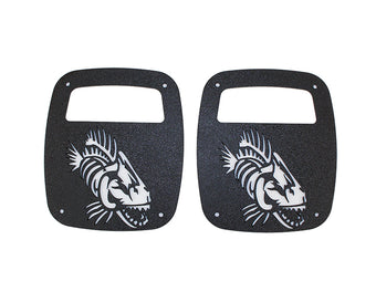 compare product Fishbone Offroad Jeep Wrangler CJ YJ TJ Tail Light Covers - Black Textured Powdercoat