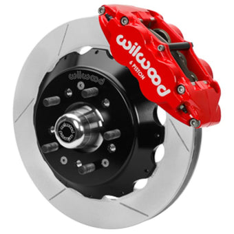 compare product Wilwood Forged 6 Piston Red Superlite Caliper, GT 48 Vane Spec37 Slotted Rotor - 12.88x1.25