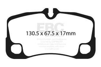 compare product EBC 09-12 Porsche 911 (997) (Cast Iron Rotor only) 3.6 Carrera 2 Redstuff Rear Brake Pads