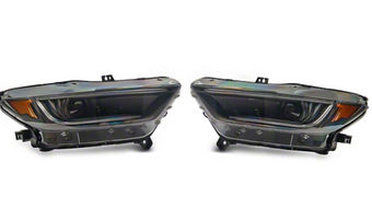 compare product Raxiom 15-17 Ford Mustang 18-20 Mustang GT350 Left Headlight- Black Housing (Smoked Lens) Box 1 of 2
