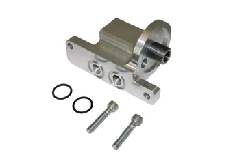 compare product Moroso GM LS Oil Filter Adapter - Spin On - 90 Degree
