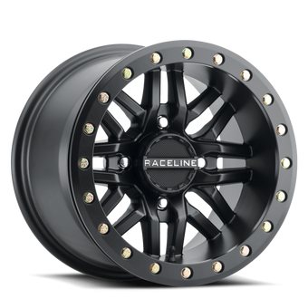 compare product Raceline A91B Ryno 15x10in / 4x156 BP / 0mm Offset / 132.5mm Bore - Satin Black Beadlock Wheel