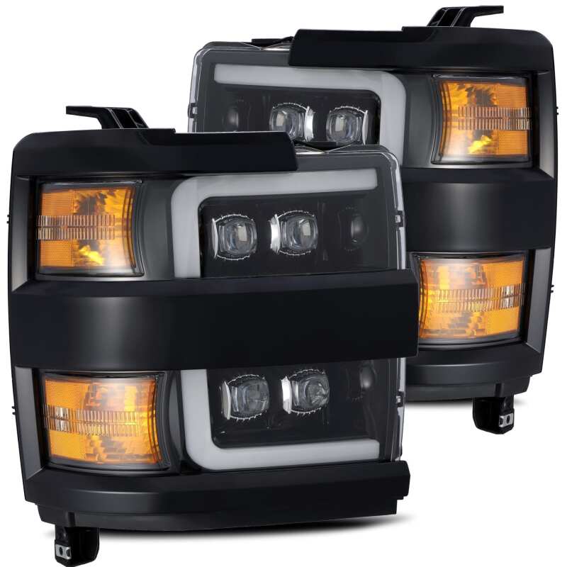 AlphaRex 15 - 18 Chevy 2500HD NOVA LED Proj Headlight Plank Style Jet Blk w/Activ Light/Seq Signal/DRL - My Store