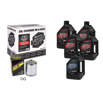 compare product Maxima V-Twin Oil Change Kit Synthetic w/Chrome Filter Sportster