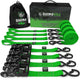 Rhino USA Heavy Duty Ratchet Tie - Down 4 - Pack (Green) 1.6In X 8Ft - My Store