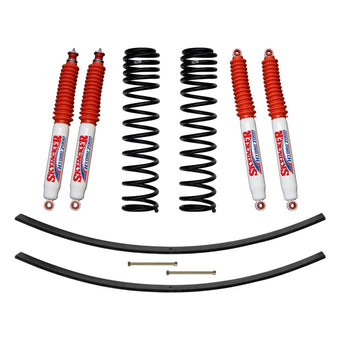 compare product Skyjacker 3in Front Dual Rate Long Travel Coil Suspension Kit w/ Rear Add A Leaf & Hydro 7000 Shocks